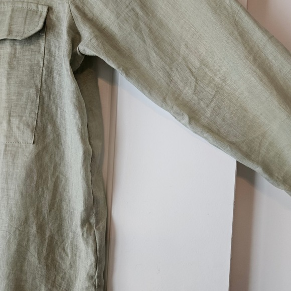 MIKOH 100% Linen Sage Green Button Up Size 1 Beachy Old Money Coastal Grandma - Picture 4 of 8